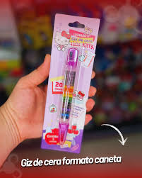 GIZ DE CERA EM CANETA HELLO KITTY 20CORES