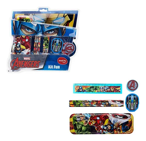 KIT ESCOLAR-ESTOJO MET-3LAP DE ESC+BORRAC+REGUA+APONTADOR