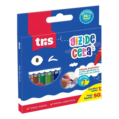 GIZ DE CERA 12 CORES TRIS