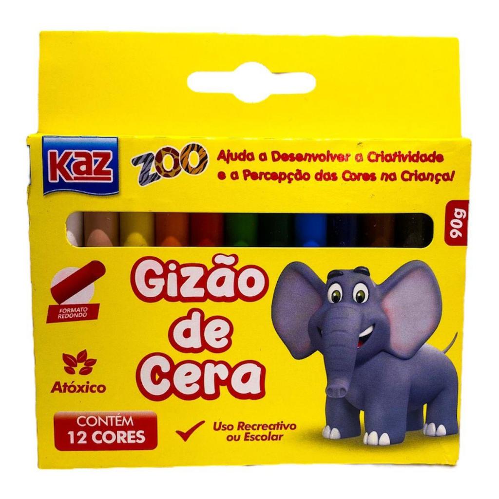 GIZAO DE CERA 12 CORES KAZ ZOO