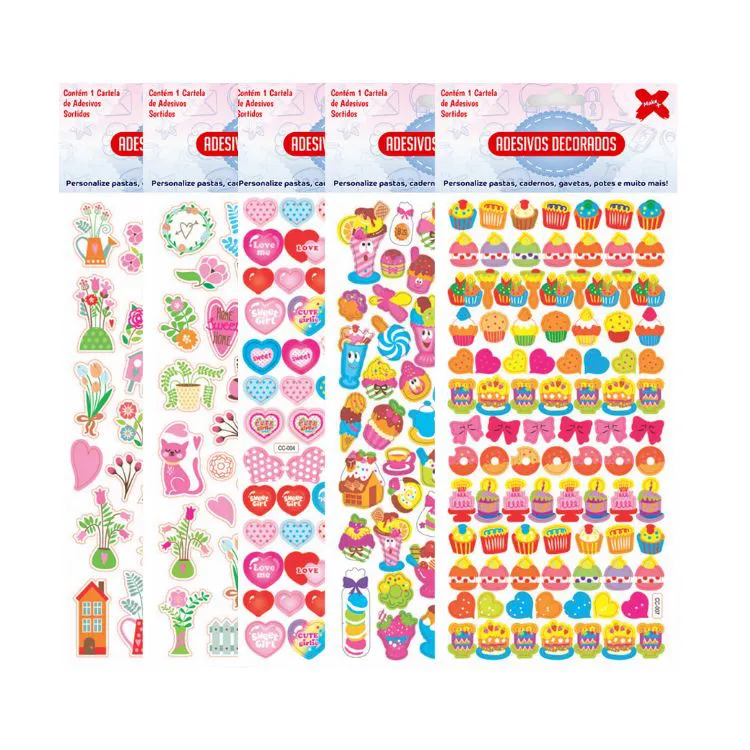 CARTELA DE ADESIVOS 3D
