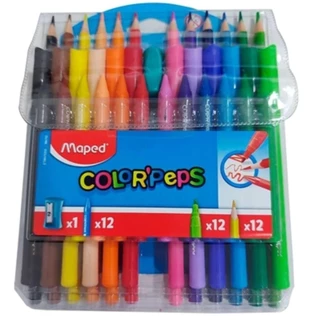 KIT MAPED- LAPIS DE ESCREVER+GIZ DE CERA+APONTADOR+CANETINHA